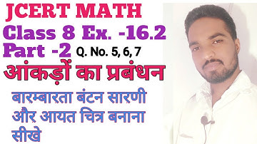 Class 8 jcert math Ex 16.2 Part -2 बारम्बारता बंटन सारणी और आयत चित्र