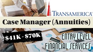#WFH with Transamerica | Case Manager | $41K-70K | APPLY TODAY! | Work With Advisors | Fully Remote