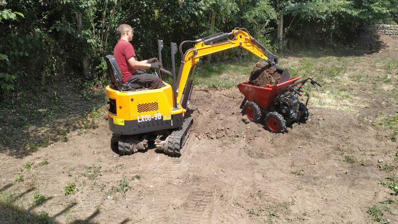 Minibagr lx08-9b a motorové kolečko HECHT 2636