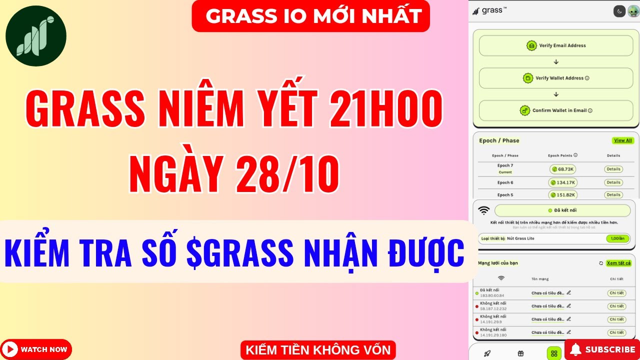 Grass IO | Check Số $GRASS Nhận Được - GRASS List Sàn 21h00 Ngày 28/10 -  YouTube