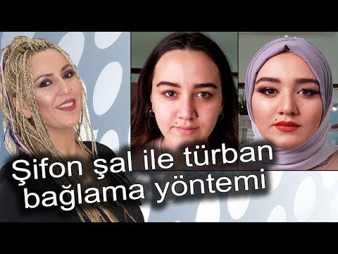 Şifon şal ile türban bağlama yöntemi