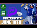MLB PRIZEPICKS | CHALKBOARD | SLEEPER | PROP PICKS | MONDAY | 6/10/2024 | MLB BETTING | BET PROPS