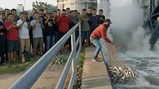 MENJEMPUT REJEKI ‼️ JALA IKAN DI PINTU AIR BENDUNG GERAK