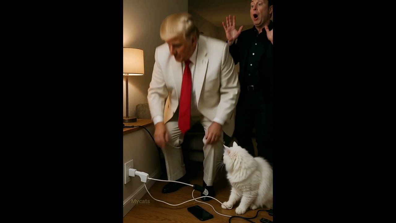 Trump Plugs In 🔌😂 Cat Sparks Chaos