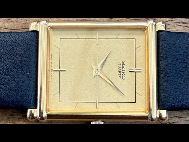 Vintage August 1984 Seiko Quartz 9021-5270 Gold Plated Tank Watch