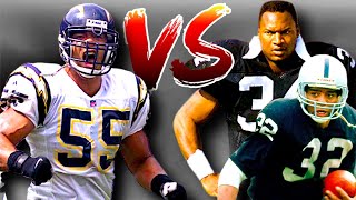 Bo Jackson & Marcus Allen vs Junior Seau (1990 wk 7) | RB vs LB Matchup