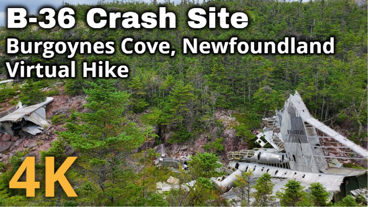 4K Virtual Hike B36 Crash Site Burgoynes Cove, Newfoundland and