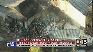 Fire breaks out at ‘problem property’ used for storage