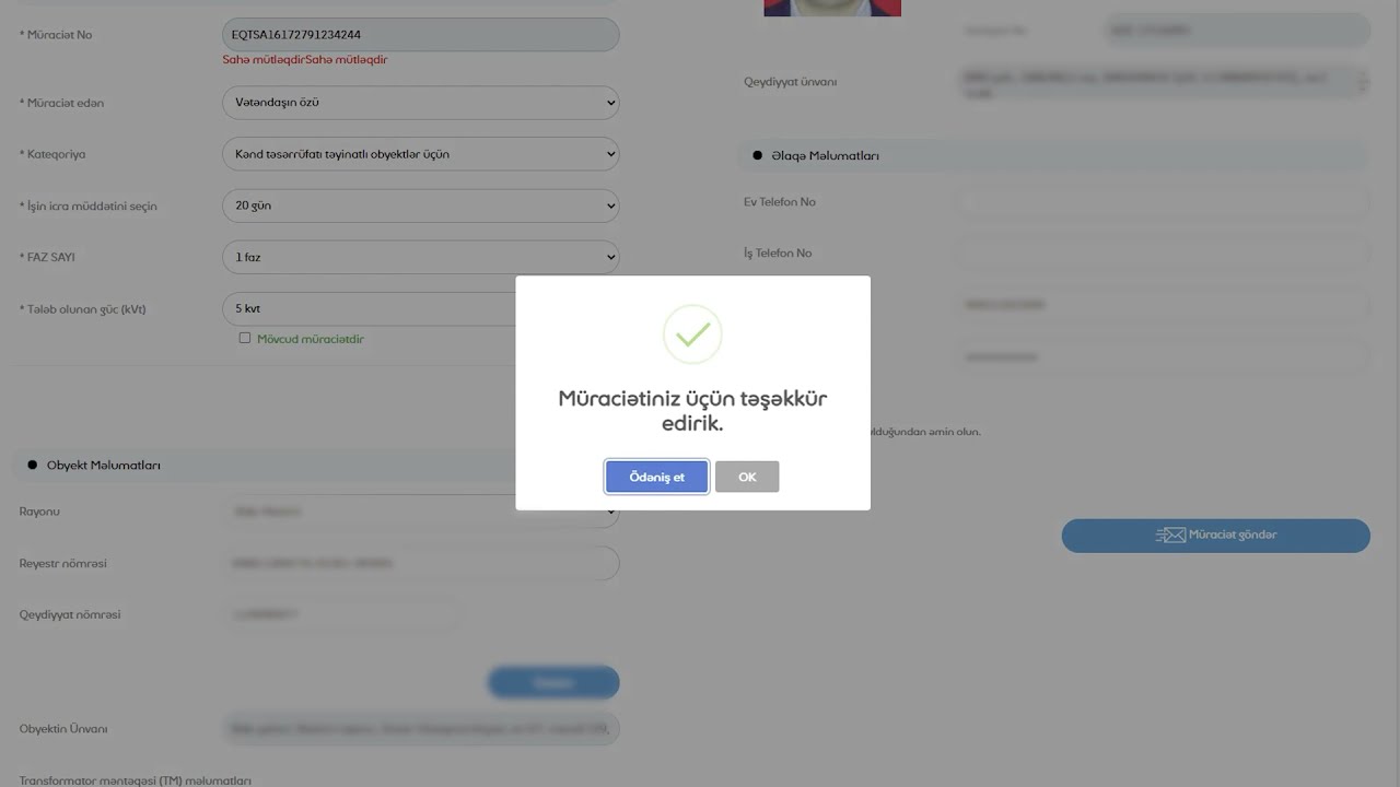 Qeyri-Əhali abonentlərinin E-gov üzərindən elektrik şəbəkəsinə onlayn qoşulma TƏLİMATI!