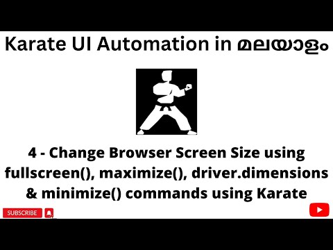 Change Browser Screen Size Karate | Karate UI Automation Tutorials for Beginners | Malayalam | #4