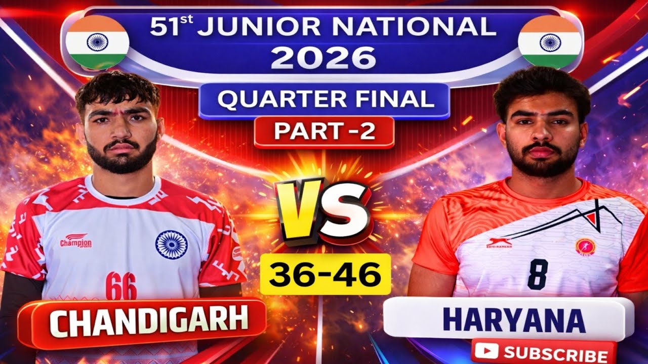 Haryana 🆚 Chandigarh | Quarter Final part -2 | 51st Junior National Kabaddi Championship 2026
