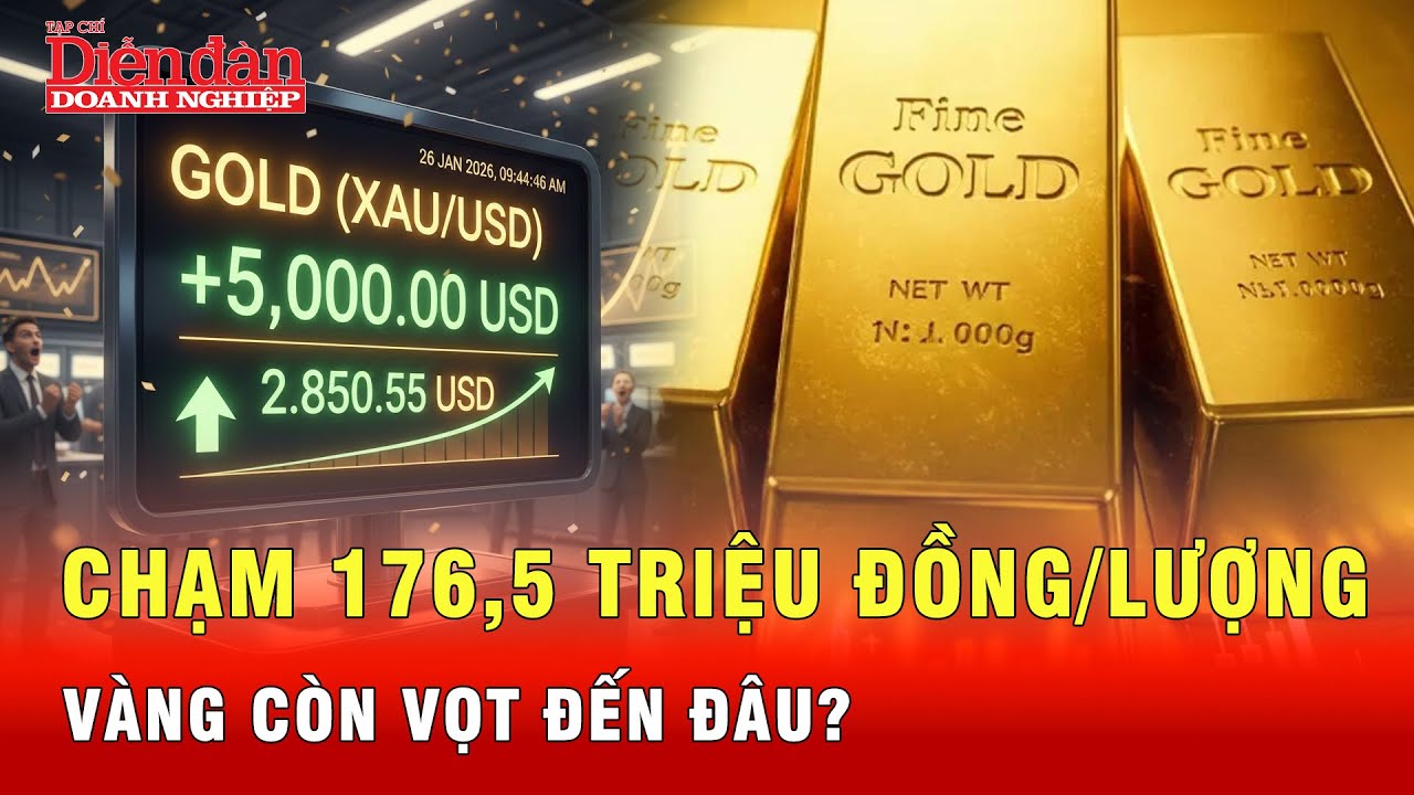Bật tăng mạnh, giá vàng trong nước giao dịch ở mức 176,5 triệu đồng/lượng |  Tin tức 24h