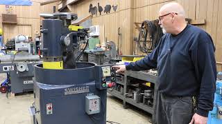 SWISHER VERTICAL SPINDLE STATIONARY TABLE SWEEPING HEAD GRINDER