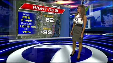 WSVN Weather Julie Durda and her Pirate shirt.... 8/30/2011