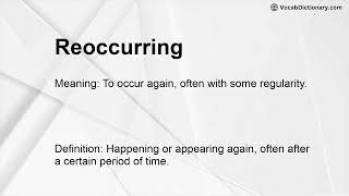 Reoccurring Meaning