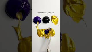 💜🖤💛 Purple + Black + Gold = ? 👀✨ | Satisfying Color Mixing