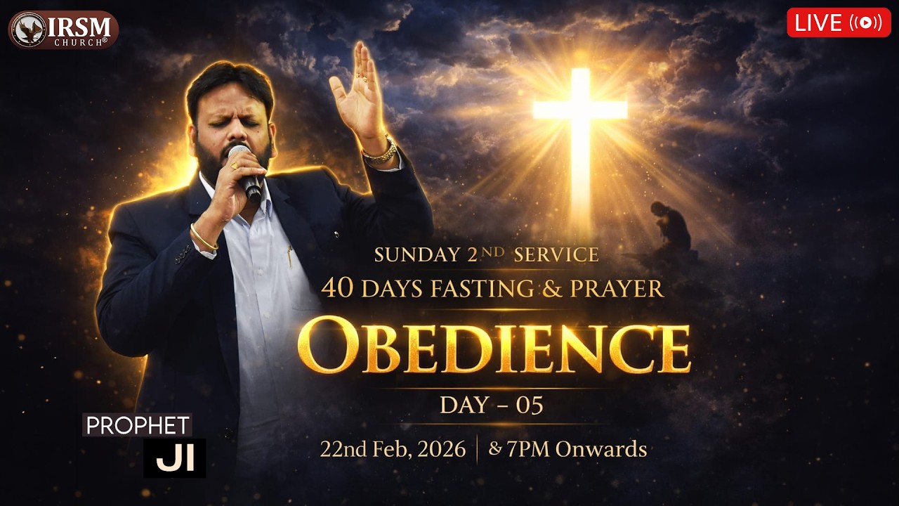 🔴🅻🅸🆅🅴 𝟰𝟬 𝗗𝗮𝘆𝘀 𝗙𝗮𝘀𝘁𝗶𝗻𝗴 & 𝗣𝗿𝗮𝘆𝗲𝗿 l Day-05 l Sunday 2nd Service l Prophet. JI  l  22nd Feb 2026 l ​