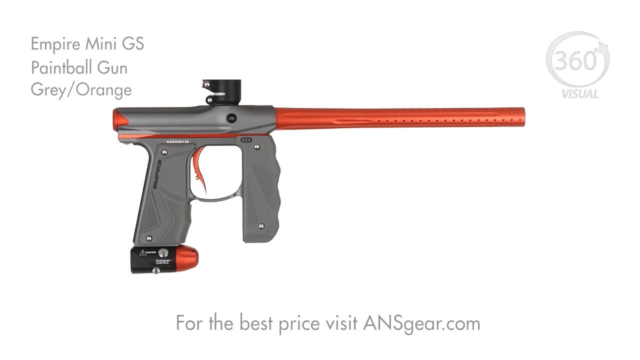Empire Mini GS Paintball Gun - Grey/Orange - Visual 360 - YouTube