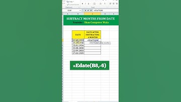 Excel Tutoring | Subtract Months from Date in Excel #exceltutorial #shorts #excel