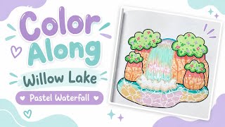 Details Color Along Willow Lake 💜 | Pastel Waterfall & Easy Water Effects Update