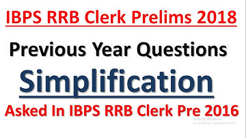 IBPS RRB Clerk 2018 Previous Year Simplification || Memory Based Questions IBPS RRB Clerk 2016