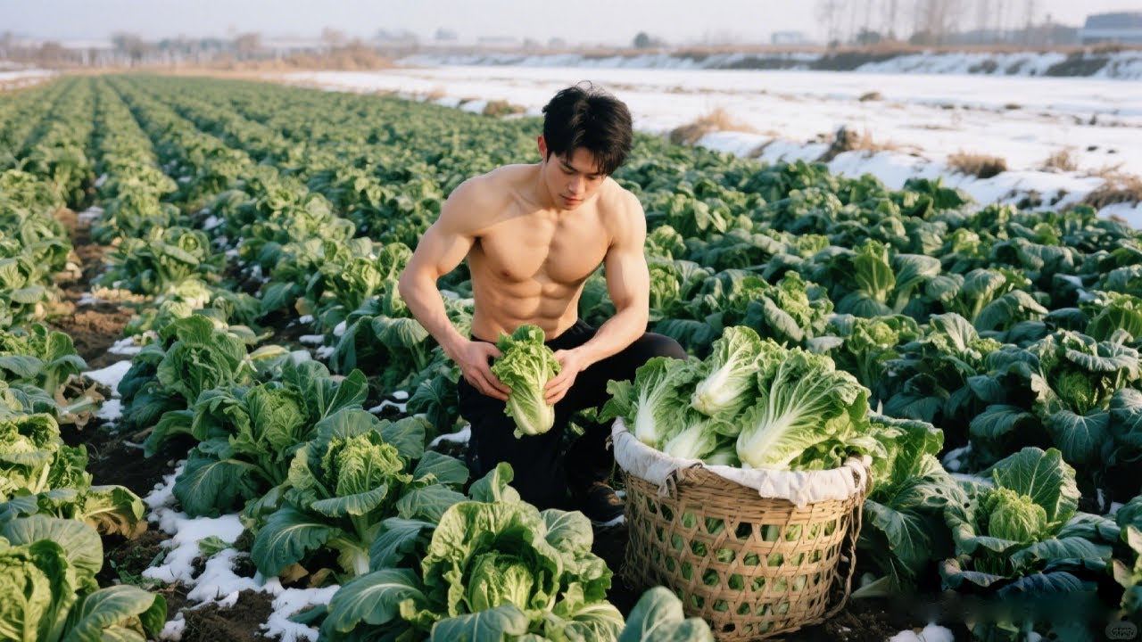 Picking Fresh Homegrown Greens + Braising Pork Belly in a Charcoal Stove