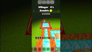 Minecraft Villager V's Zombie iQ Test #minecraft #shortvideo #gaming