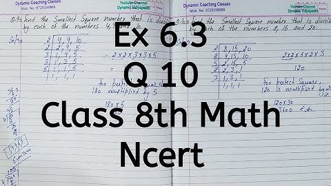 Ex 6.3, Q 10, Chapter 6, Squares & Square Roots, Class 8th Math, Ncert