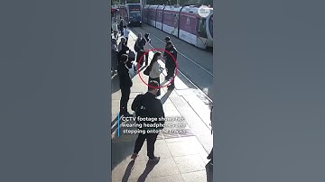 CCTV captures woman pulled out of tram