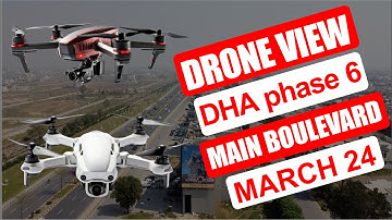 DHA Phase 6 Drone View "Main Boulevard "KFC " Fuel Station " H Block "CCA