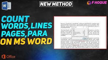 how to count words,character,lines,pages,paragraph in ms word | F HOQUE |