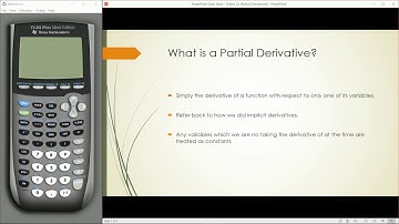 Video 25 Partial Derivatives