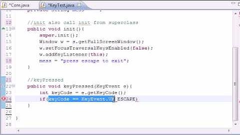 Java Game Development - 29 -  Handling Key Events