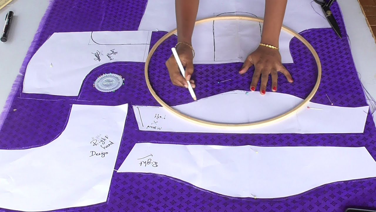 How to mark aari work blouse | Aari work blouse marking in tamil