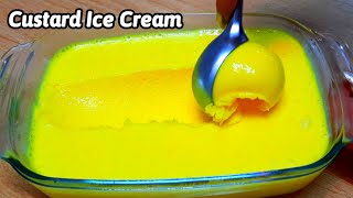 Custard Ice Cream Recipe l Easy and Soft Custard Ice Cream l How to make Custard Vanilla Ice Cream