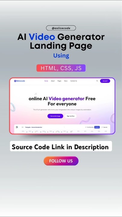 AI Video Generator Landing Page | Aslicecode | HTML, CSS, JS - YouTube