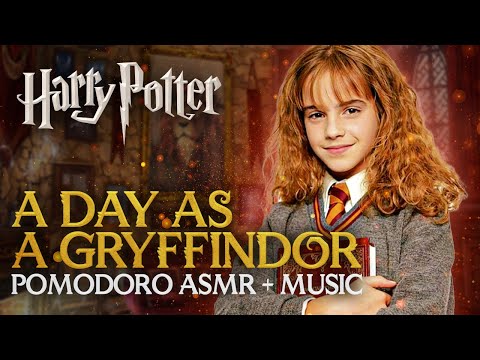 Study Session: GRYFFINDOR ROUTINE 🦁📚 Harry Potter Pomodoro Timer Hogwarts ASMR Productivity Sounds