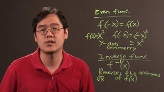 Difference Between Even & Inverse Functions : Math & Algebra