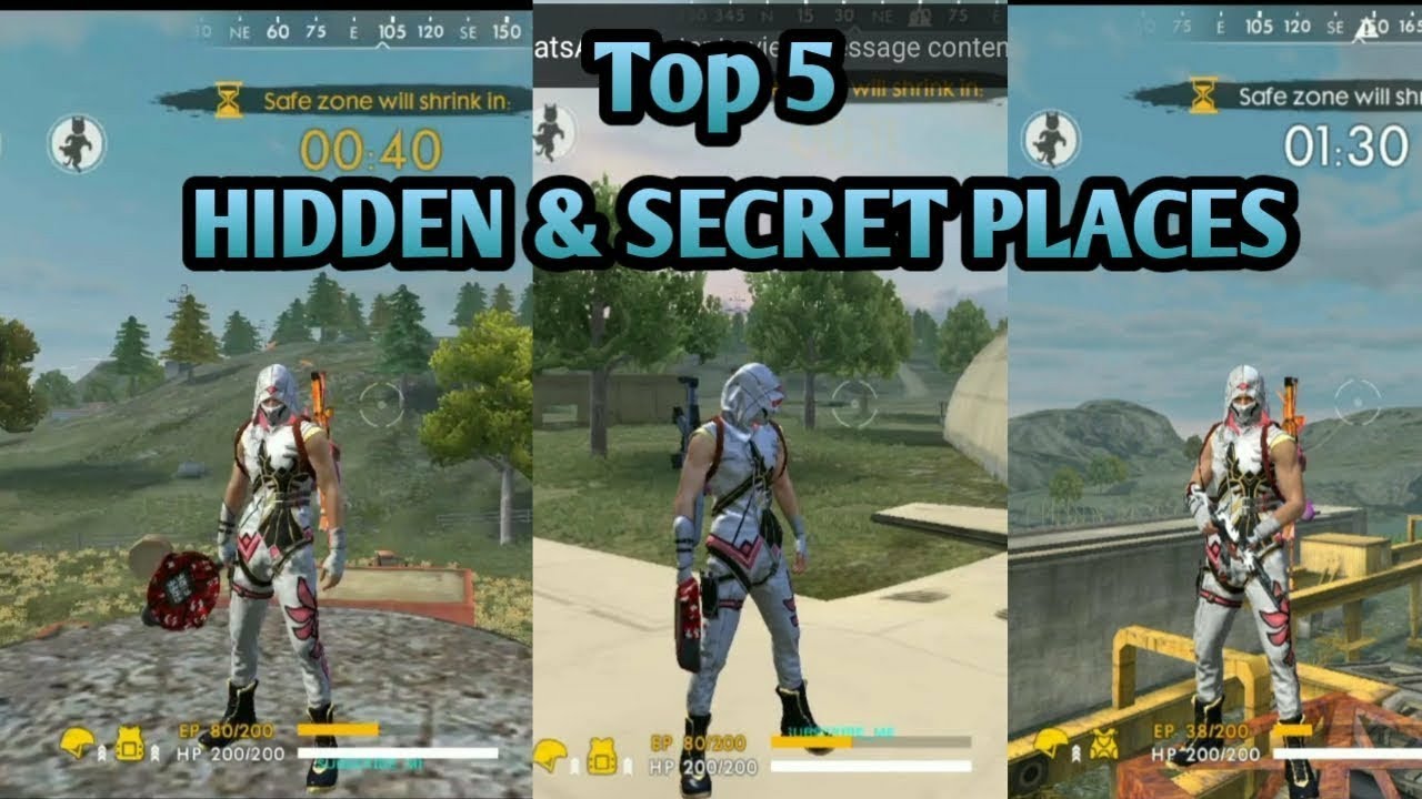 Top Hidden places in Free fire secret Places in free fire YouTube