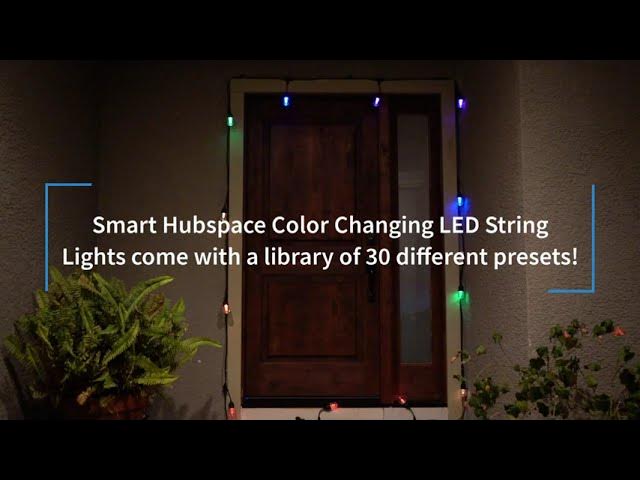 HBN Smart Outdoor Patio Lights RGB Color & White LED Lights Smart String Light-24ft, 12 Round Bulbs, 2.4 GHz Only, Works with Alexa/Google Assistant