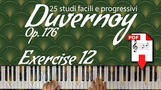Piano Tutorial - Duvernoy op. 176 Exercise No. 12 in G major with downloadable PDF sheet music