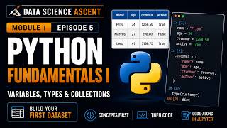 Python Fundamentals for Data Science: Variables, Types & Collections Explained (M1:E5)
