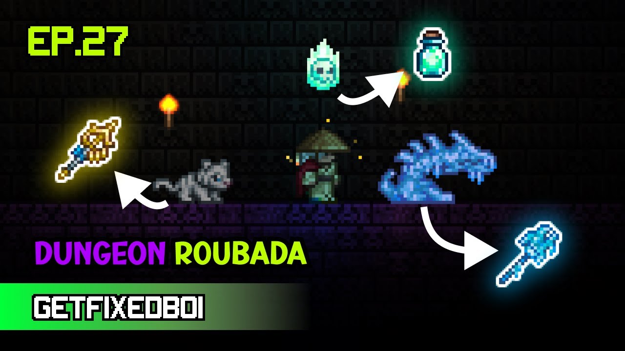 MUITOS LOOTS NA DUNGEON! Terraria GETFIXEDBOI Master 1.4.4.9 EP.27