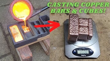 Casting copper bars and cubes - Devil Forge - Melting metal