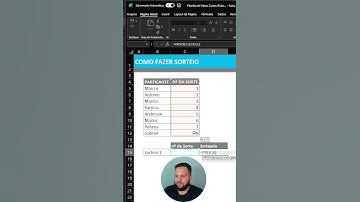 Como fazer sorteio no EXCEL| Dicas de Excel #shorts  #excel #excelnapratica #bolsadevalores