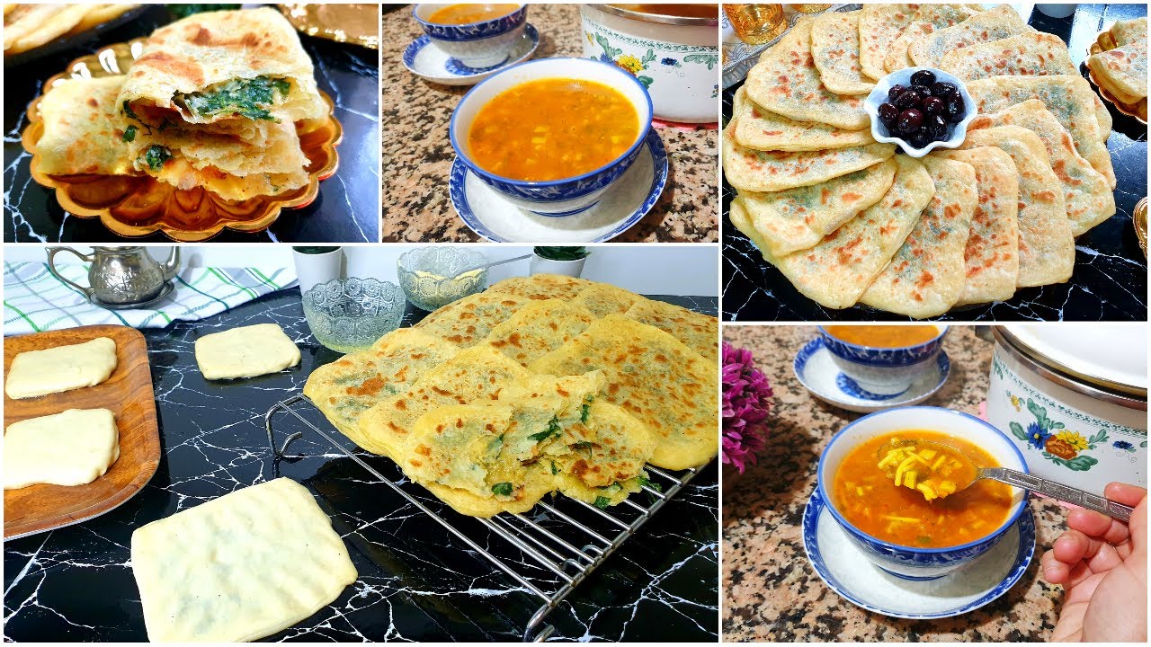 نوضي حالا حضريهم لفطور رمضان🌙مسمن بالسبانخ والجبن من الذ مايكون مع حريرة خفيفة متشبعوش منها