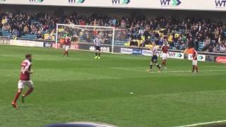 Steve Morison penalty appeal Millwall v Northampton Town 14/04/2017