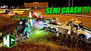 Semi Truck CRASH, Almost Rolls Over!  ROTATOR RESCUE!!!