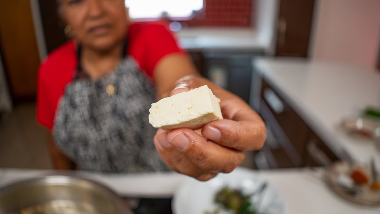 Приготовление тающего во рту домашнего панира. А также вкусный чатни из горошка и панира.