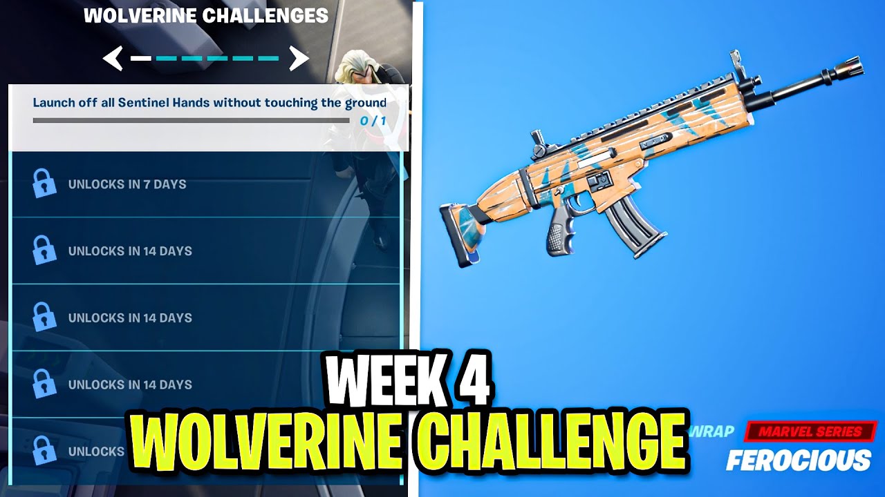 How to Unlock "Ferocious" Wrap - Week 4 Wolverine Challenge | Fortnite Season 4